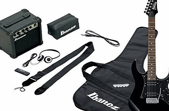 Ibanez IJRG200-BL Jumpstart Set Electric Guitar (Amp, Gig Bag, Strap, Cable, Plectrums, Accessory Case) Black