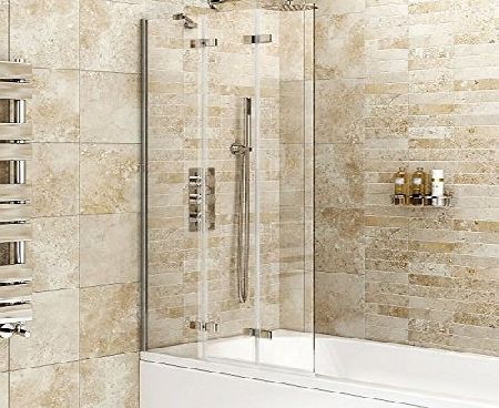 iBath 1000mm Folding Bath Shower Glass Bathroom Screen