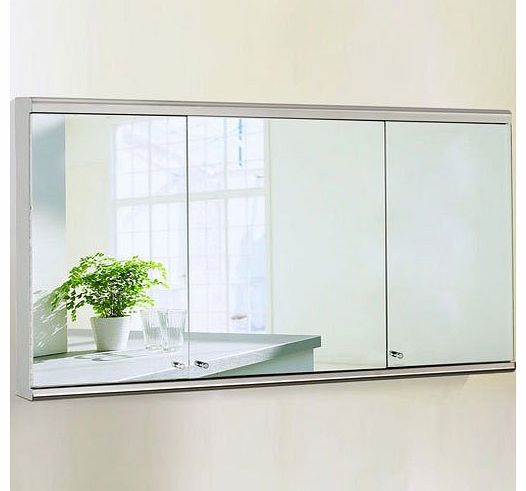1200 mm Large Mirror Cabinet Wall Mounted 3 Door Stainless Steel Storage Unit