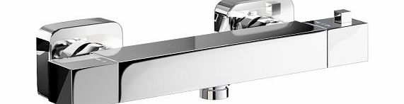 iBath Modern Thermostatic Bar Mixer Shower Valve Square Chrome Designer Bathroom SM66