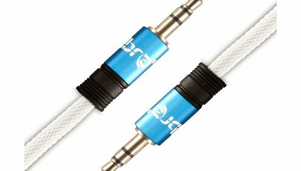 IBRA 3.5mm Stereo Jack to Jack Audio Cable Lead Gold 1 m - Blue