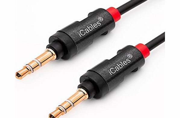 Gold Plated - Audio Cable to Connect MP3 Player to Portable speakers - Stereo Auxiliary / AUX-IN / Car Audio Lead - Works with MP3 / MP4 Players, Pocket Speakers, PC / Laptop and other portable device