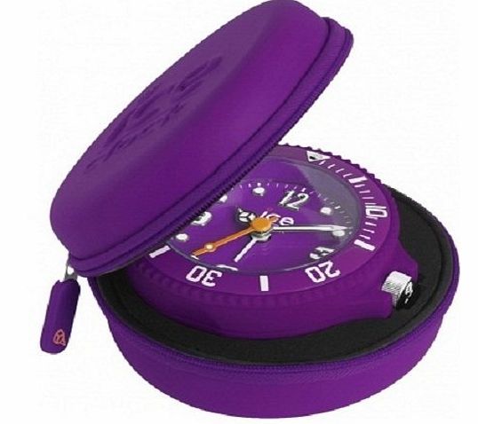Ice-Clock 90 mm Travel Alarm Clock, Purple