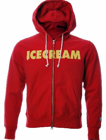 Ice Cream Front Logo Red Hoodie