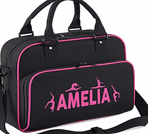 iClobber Girls Personalised Gymnastics Kids Dance Bag Sports Kit Bag-Black