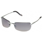 Womens Rimless Fashion Sunglasses Silver/Smoke