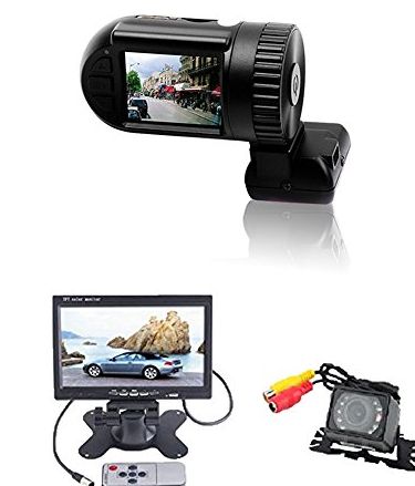 iCrown (TM) New Mini 1080P 5M pixel CMOS Car DVR Recorder With High Resolution Full HD 30 FPS, OV2710 G-sensor, Car License Plate   Waterproof Car Rear View Camera with 7 inch LCD Monitor