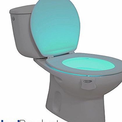 Ideal Products Toilet light for any type of toilet. Activated with a movement sensor and 8 different colors to choose with the touch of a button -makes the toilet prettier and fits any decoration styl