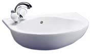 Ideal Standard Space Short Projection Semi-Recessed Washbasin Left Hand 1 Taphole (E6111)