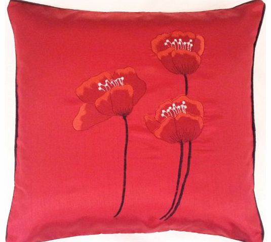 Ideal Textiles Red Cushion Cover Poppies - 18`` x 18``