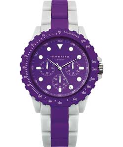 Unisex White and Purple Watch