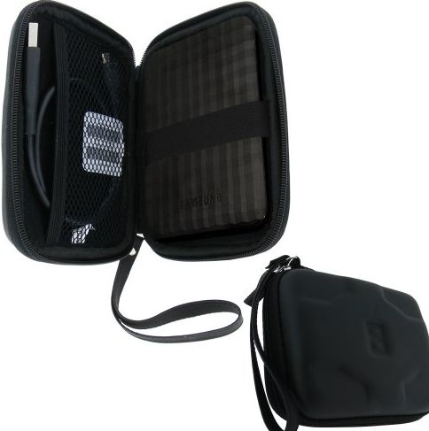 iGadgitz Black EVA Hard Case Cover Suitable for Samsung M3 500GB, 1TB USB 3.0 Slimline 2.5`` Portable Hard Dr