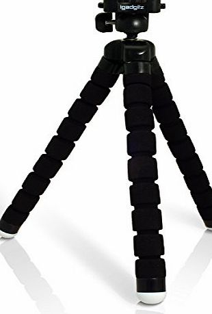 iGadgitz Lightweight Large Universal Flexible Foam Mini Tripod for SLR DSLR Cameras with Quick Release Plate - Black