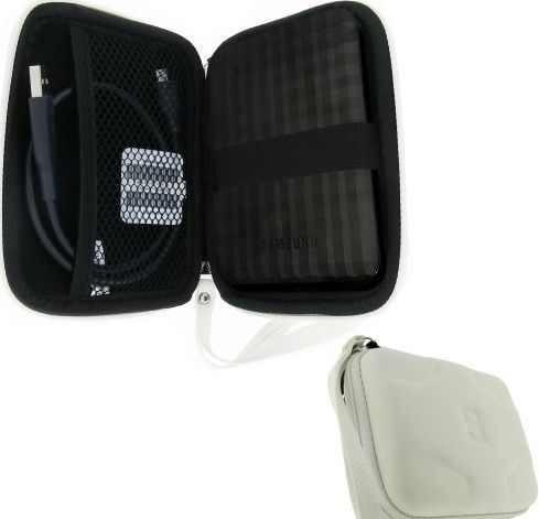 iGadgitz White EVA Hard Case Cover Suitable for Samsung M3 500GB, 1TB USB 3.0 Slimline 2.5`` Portable Hard Dr