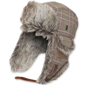 Plaid Fur Trapper hat - Green Plaid