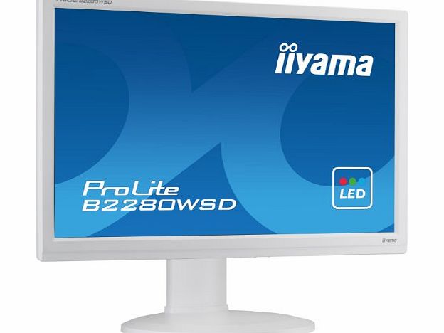 iiyama  B2280WSD-W1 22`` LED VGA DVI Height Adjust Pivot Speakers White - (Monitors Monitors)