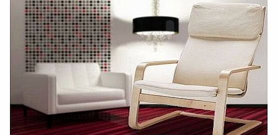  armchair ``Pello`` cantilever relax chair - birch veneer - cotton fabric