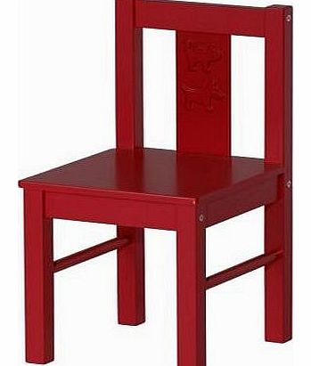 Ikea  Wooden Childrens Chairs - Red