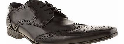 mens ikon black hugo wing brogue shoes
