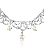 Flower Swarovski Crystal Drops Choker Necklace