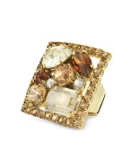 Retro Swarovski Crystal Gold Plated Fashion Ring