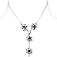 Swarovski Crystal Necklace with Black and White Flowers