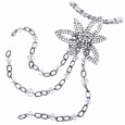 White Swarovski Crystal Flower Drop Necklace