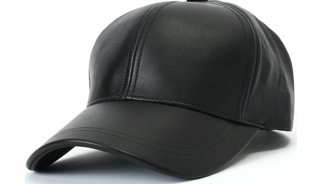 ililily Genuine Leather Precurved Bill Baseball Cap with Snapback (ballcap-575)
