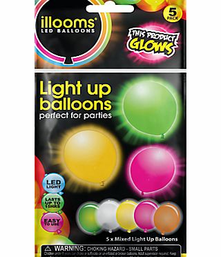 Illoom LED Balloon Mix, Pack of 5