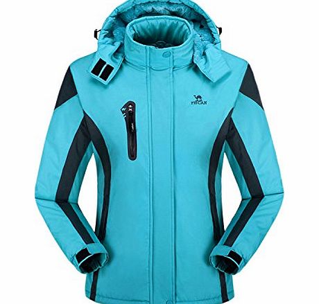 iLoveSIA T) Womens Mountain Jacket Waterproof Fleece Lined Overcoat Sky Blue Size 6-8