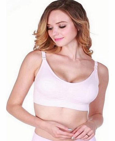 iLoveSIA Womens Seamless Maternity Nursing Bra Bralette Pink Size XL Fit 38DE 40BC
