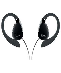iLuv 1201BLK In-Ear Clip Headphones with Volume