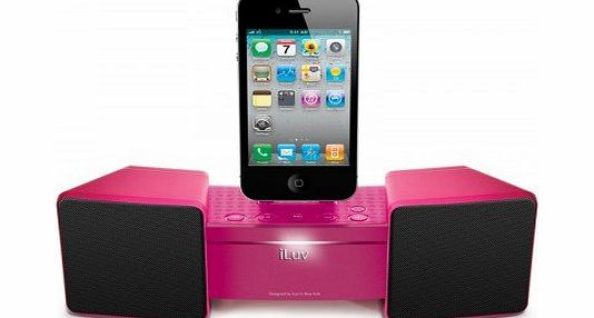 iLuv iMM286PNK Stereo Speaker Dock for iPhone/iPod and Alarm Clock - Pink