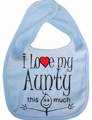 Image is Everything IiE, I love my Aunty this much, Unisex Feeding Bib, Pale Blue