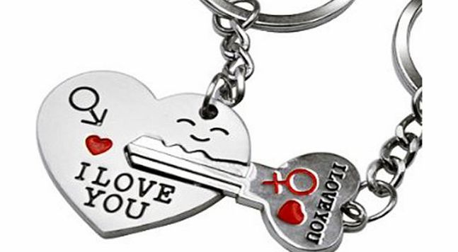 Key Keyring Keyfob Arrow -I Love You- Heart Key - Valentines Day / Birthday / Wedding anniversary Present Gifts