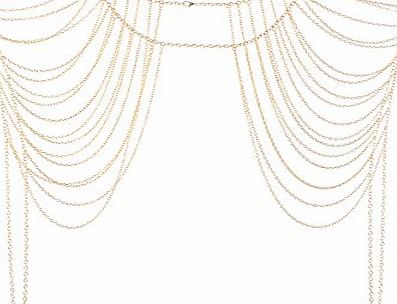 imixlot  Sexy Charm Gold Tassels Link Body Shoulder Crossover Harness Body Chain