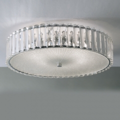 Lille Large Lead Crystal Round Flush Ceiling Light
