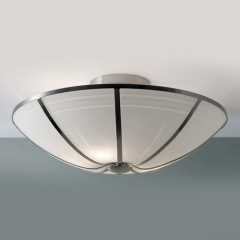 Impex Lighting Lyon Large Satin Nickel Semi Flush Ceiling Light