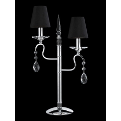 Viking Chrome and Crystal Table Lamp
