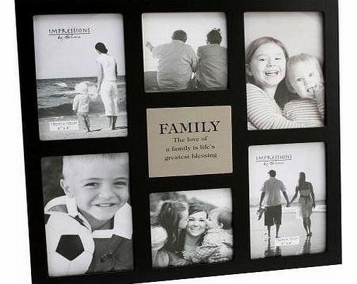 Impressions MDF Multi Aperture Frame - 6 Pictures ``Family``