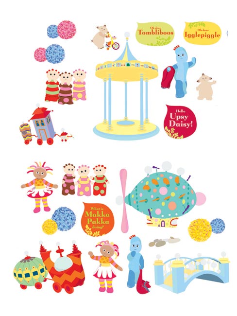 In the Night Garden Wall Stickers Stikarounds 21 pieces