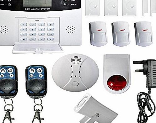 In4dealz YA-500-GSM-7 LCD Security Wireless GSM Autodial Home Office Burglar Intruder Fire Alarm (UK Plug)((Model YA-500-GSM-7)