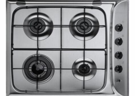 PIM640ASIX Built In 60cm Gas Hob in Stainless Steel 4 gas burners