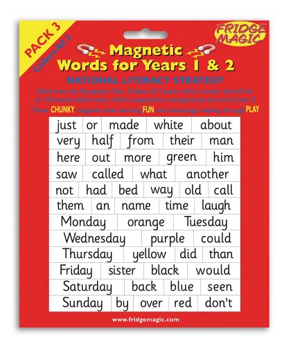 Indigo Worldwide Ltd National Literacy Magnetic Words for Years 1&2 PACK 3 Key Stage 1
