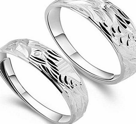 Infinite U Engraving Dragon/Phoenix 925 Sterling Silver Women Ring for Wedding Band/Anniversary/Engagement/Promise Ring Size O -Male/Female Options,(Enable to Engrave Your Own Words)
