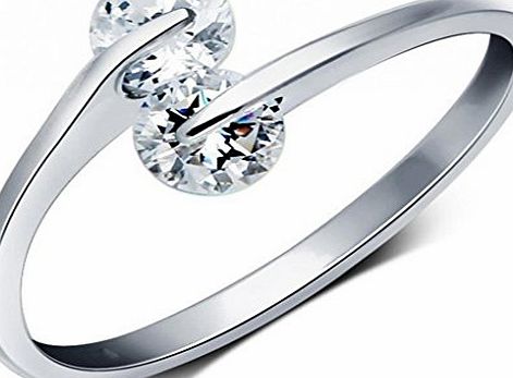 Infinite U ``Holding Me`` 925 Sterling Silver Cubic Zirconia Women Rings for Wedding Band/Anniversary/Engagement/Promise Ring Size K,(Enable to Engrave Your Own Words)