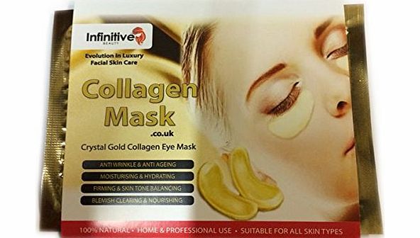Infinitive Beauty - 10 x Pack New Crystal 24K Gold Powder Gel Collagen Eye Mask Masks Sheet Patch, Anti Ageing Aging, Remove Bags, Dark Circles & Puffiness, Skincare, Anti Wrinkle, Moisturising, M