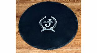 Initial and Surname Round Slate Cheese Board