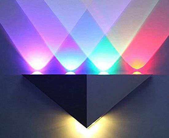 INNORI 5W Aluminum Modern Led Wall Sconce Lights Aisle light Bedroom Hote Triangle Shape Decorative Lights 3 Years Warranty,Multi-colored light