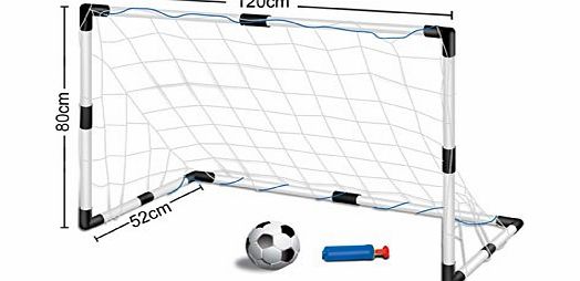 Inside Out Toys Childrens, Kids Football Goal Set - 1 Goals with Nets and Ball LARGE SIZE (1.2m wide x 0.8m tall)